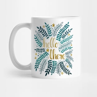 Hello There - Teal and Gold Mug